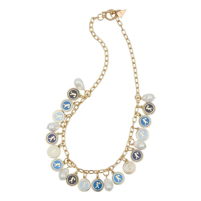 Karen Walker Runaway Coins Necklace Gold Blue Multi image number 2